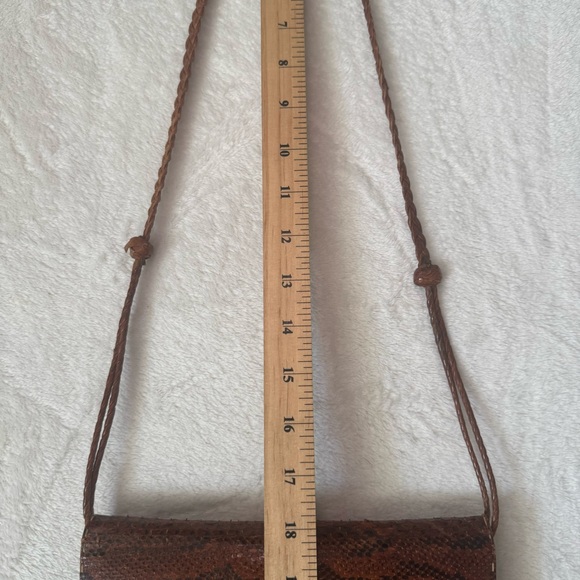 Vintage 70s Python Snakeskin Leather Shoulder Bag OR Clutch Bag - Picture 13 of 16